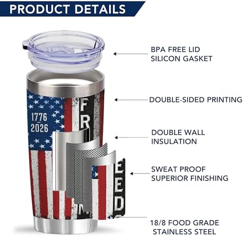 250 Anniversary USA Tumbler - United States 250th Anniversary Cups For