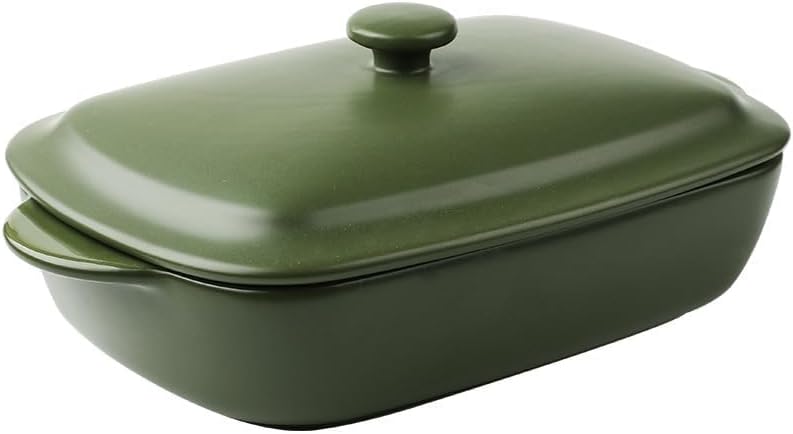 Ceramic Casserole Dish with Lid,33oz Covered Rectangular Baking Dish