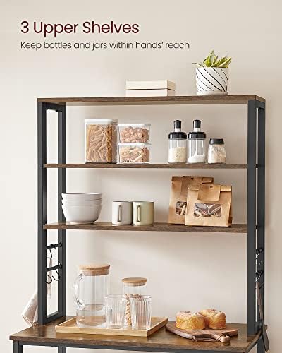 VASAGLE 6-Tier Baker's Rack, 31.5 Inches, 6 Hooks