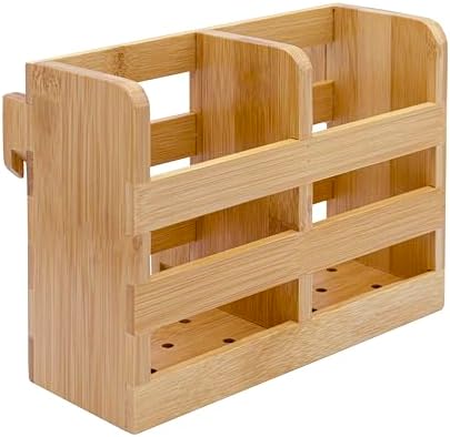 Bambüsi Bamboo Utensil Holder, Countertop Silverware Caddy