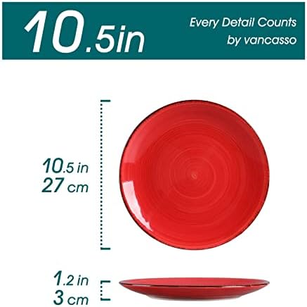 vancasso Bonita 10.5 Inch Ceramic Dinner Plates Set of 6, Warm Colors