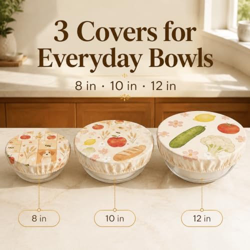 Reusable Beeswax Bowl Covers, 3-Pack, Sourdough