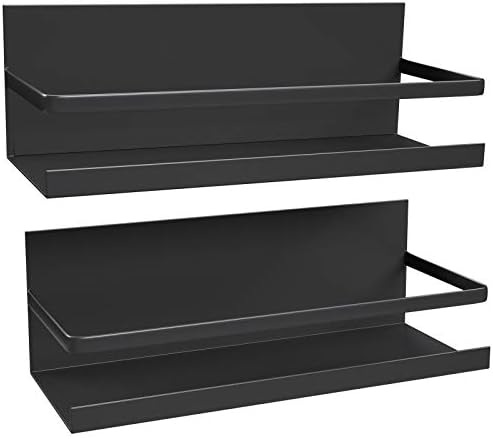 2 Pack Magnetic Spice Rack for Refrigerator, Black