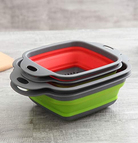 Collapsible Colander Set with Handle Over Sink Set of 2, BPA Free
