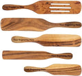 5-Piece Natural Teak Wood Spurtle Utensil Set