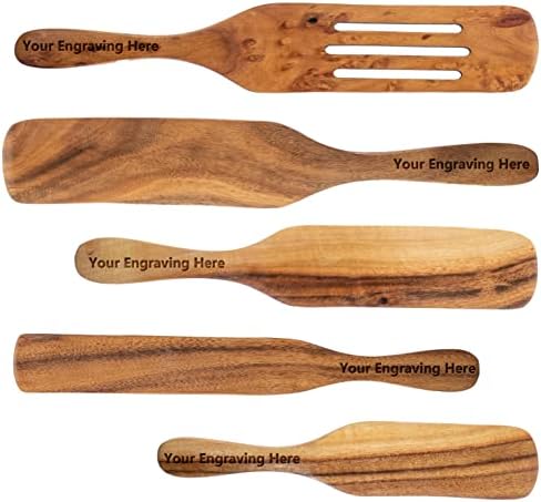 5-Piece Natural Teak Wood Spurtle Utensil Set