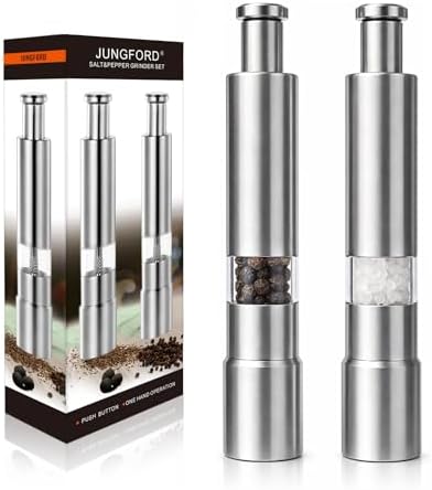 Stainless Steel Salt and Pepper Grinder Set, 2 Pieces