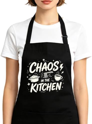 Adjustable Funny Aprons for Women Cooking Baking with Pockets