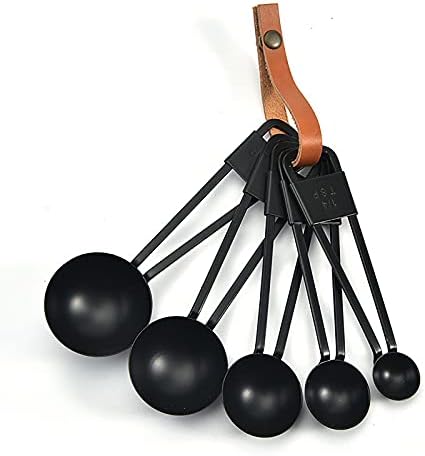 Black Stainless Steel Measuring Cups and Spoons Set, 9PCS