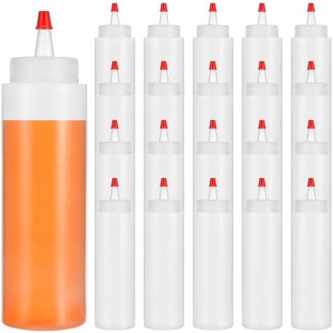 20 Pcs 8 OZ Squeeze Bottles, Condiment Squeeze Bottle, Plastic Squeeze