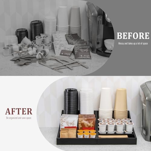 ANBOXIT Coffee Station Organizer for Countertop, Condiment Organizer