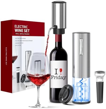Wine Gifts-Electric Wine Opener and Aerator Set- Rechargeable Wine
