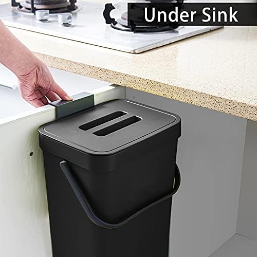 stonespace Under Sink Compost Bin, 3.2 Gallon, Black