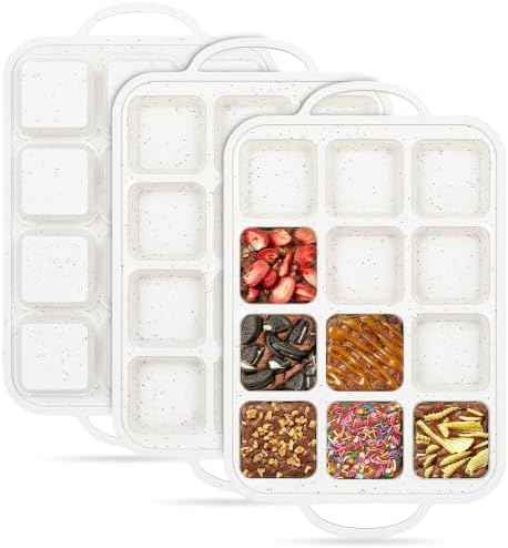 Vinino Silicone Brownie Pans with Dividers, 3 Pack with Metal Frame