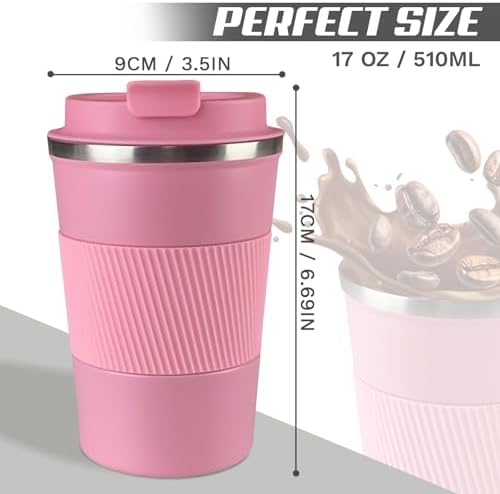Vacuum Insulated Stainless Steel Travel Coffee Mug,Leak Proof Cup with