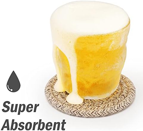 ABenkle 8 Pcs Drink Coasters with Holder, Cotton Woven Absorbent