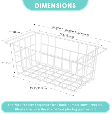 16.5 inch Chest Freezer Organizer Bins, 2Pack