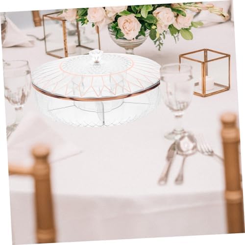 SECFOU Divided Snack Serving Tray with Lid Plastic Single Layer