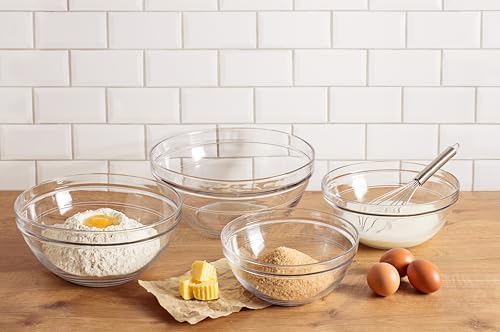 Duralex Le Gigogne Glass Mixing Bowl Set – 10-Piece Clear Stackable