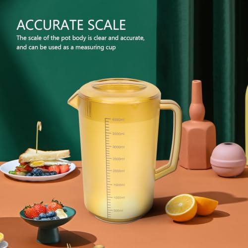 Acrylic Water Pitcher 3500ml with Lid, Large Jug