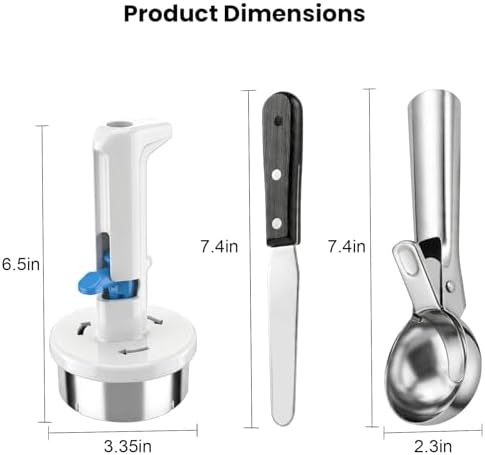 3-Piece Stainless Steel Ice Cream Sandwich Maker Kit with Scoop