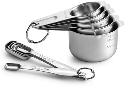 Spring Chef Stainless Steel Measuring Cups and Spoons Set of 10 w/Leveler