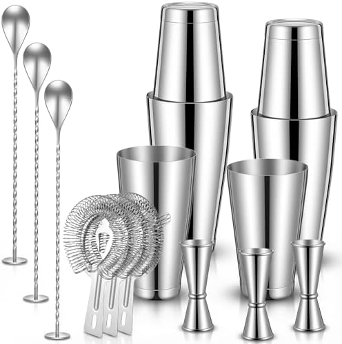 Cocktail Shaker Kit 15 Pc Professional Boston Cocktail Shaker Set,Bar