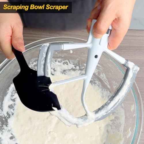 Vovoly Silicone Spatula Scraper, Mixer Beater Blade Flexible Cleaner