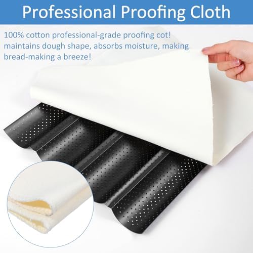 4-Slot French Baguette Pan Set, Non-Stick French Bread Pan, Baguette