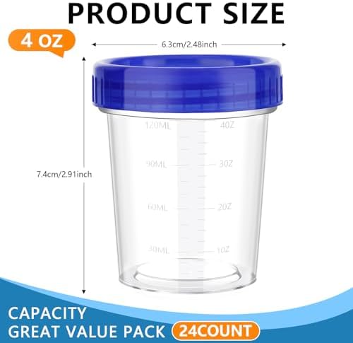 XSEINO 24 Pack 4 Oz Freezer Storage Containers with Lids, Soup