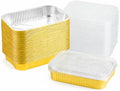 JARDLITE 15 Pack Aluminum Pans with Lids Half Size 9x13 Extra Heavy