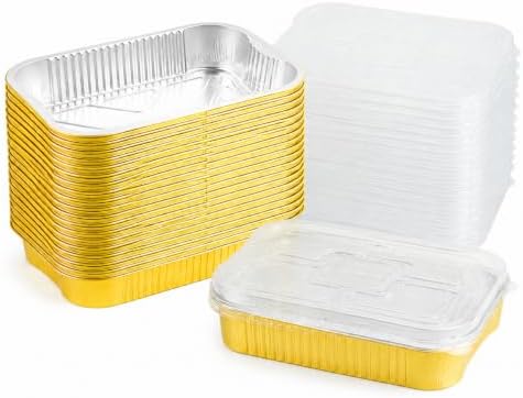 JARDLITE 15 Pack Aluminum Pans with Lids Half Size 9x13 Extra Heavy