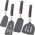 KLAQQED 4Pcs Black Silicone Spatula Set