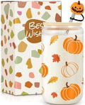 Frerdui Halloween Pumpkin Coffee Cup - 16 Oz Pumpkins Fall Mug, Iced