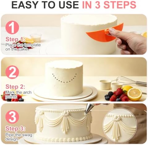 17 Pcs Cake Decorating Tools Set, Cake Arch Guide Tool, Swag Marker