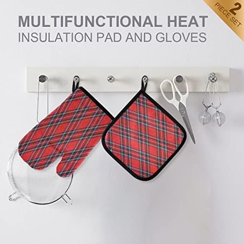 Oven Mitts Quilted Cotton Lining Royal Stewart Tartan Plaid Potholders
