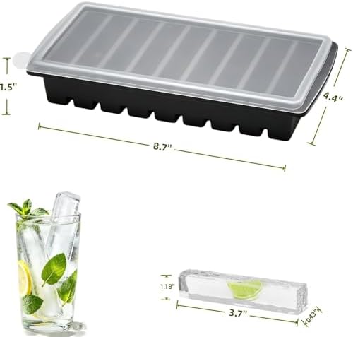 Long Ice Cube Tray for Water Bottles – Silicone Ice Cube Trays with
