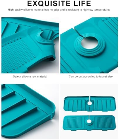 Kitchen Sink Splash Guard, Silicone Sink Mat for Faucet, 2024 Draining