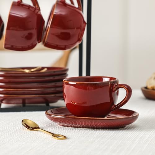 vicrays Ceramic Espresso Coffee Cups Set 4 oz Porcelain Espresso Cups