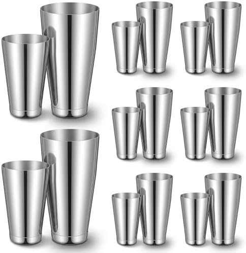 8pcs Cocktail Shaker Boston Shaker Set,Professional Stainless Steel