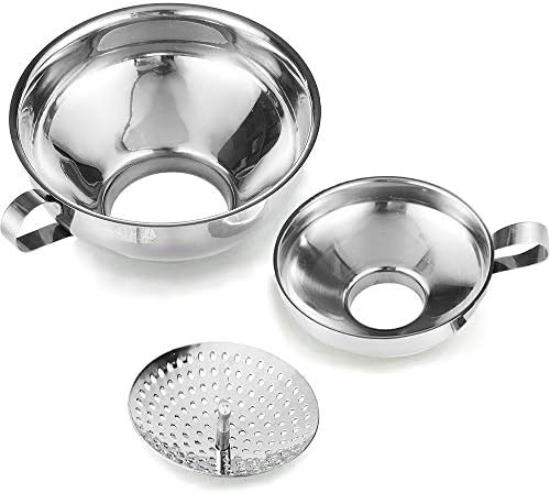 Delove Canning Funnel with Strainer for Wide and Regular Mason Jars