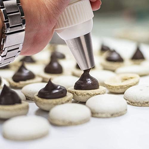 Kasmoire 9 Pcs Round Piping Tip,Macaron Piping Tip,Cake and Cookie