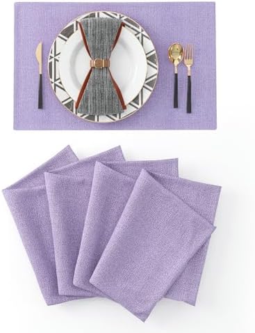 4 Piece Soft Caddice Faux Linen Decorative Place Mats Heat Resistant