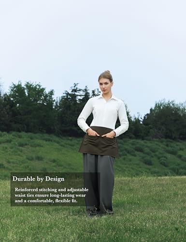 Chef Apron with 2 Large Pockets and Extra Ties