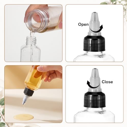 6Pcs 3.4 OZ Plastic Squeeze Bottles for Liquids Oil Squeeze Bottle