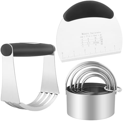 Cookie Cutters Set, 7-Piece with Dough Blender & Scraper