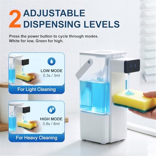 800ml/27oz Large Capacity Automatic Soap Dispenser, White