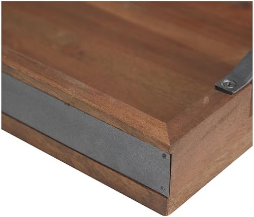 Deco 79 Wood Living Room Decor Tray Ottoman Tray with Black Metal