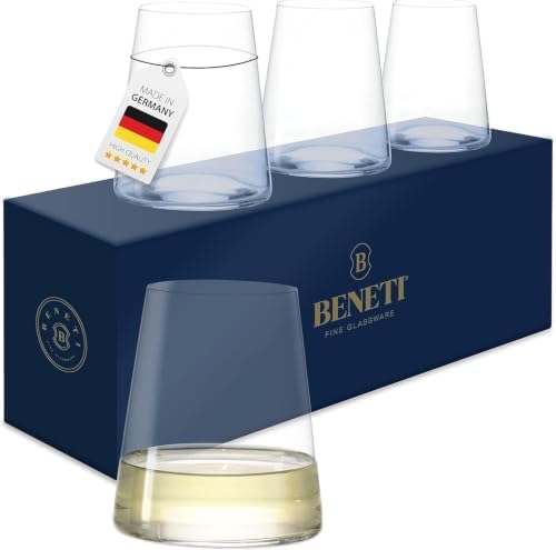 BENETI Drinking Glasses set of 6 | Premium 17oz Highball Glass Water