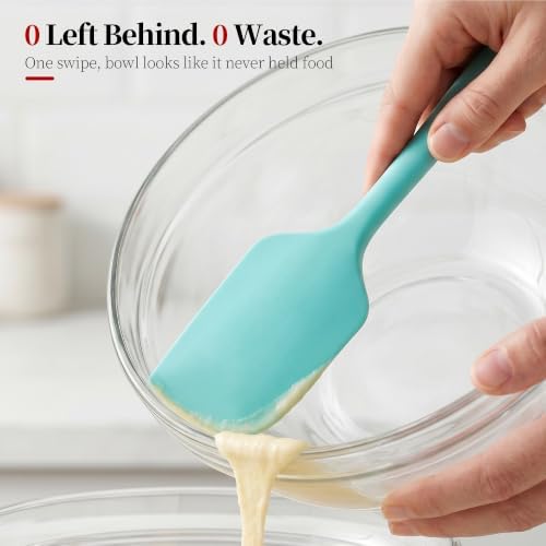 600oF Heat Resistant Large Silicone Spatula for Baking, Aqua Sky